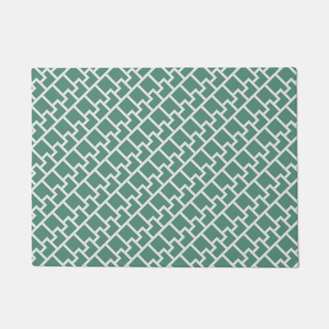 Paillasson Elegant Sage Green Geometric Pattern (Devant)