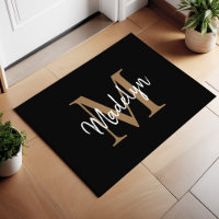 Élégant script de monogramme personnalisé noir et