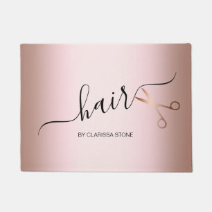 Paillasson Elégante coupe-cheveux rose d'or
