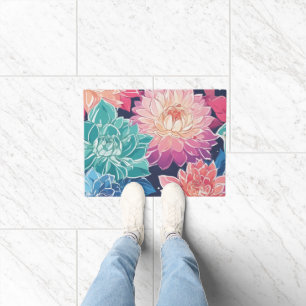 Paillasson Elégante Dahlia Fleurs colorées sur Arrière - plan