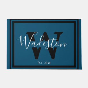 Paillasson Élégante lettre monogrammée et nom mat
