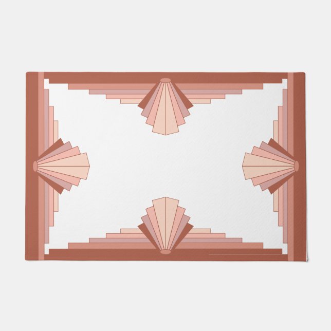 Paillasson Éléments Art déco dans une palette d'or rose (Devant)