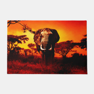 Paillasson Éléphant de coucher du soleil