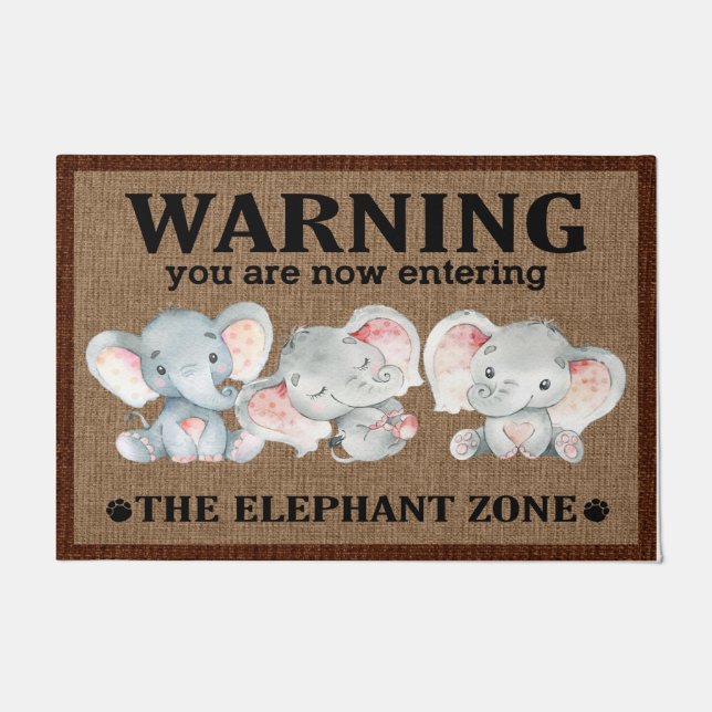 Paillasson Elephant Doormat, Elephant Lovers Welcome Mat Gift (Devant)