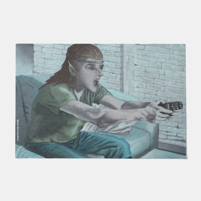Paillasson Elf Video Gamer Doormat (Devant)