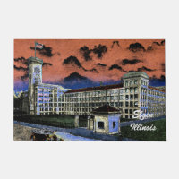 Elgin Watch Factory Aquarelle colorée 1920 Art