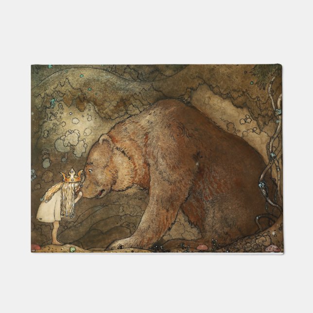 Paillasson « Elle embrassa l'ours » de John Bauer (Devant)