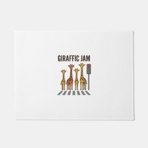 Paillasson Embouteillage giraffic Drôle de girafe traversant