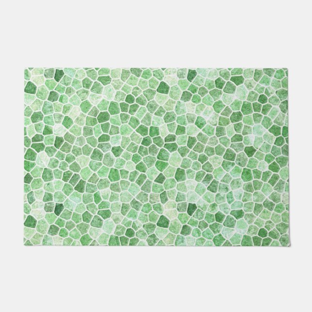 Paillasson Émeraude Pâle et Patchwork Pavé Pistache (Devant)
