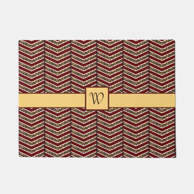 Paillasson Empreinte de léopard Chevron Doormat (Devant)