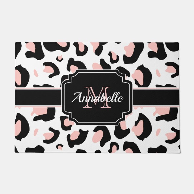 Paillasson Empreinte de léopard rose (Devant)