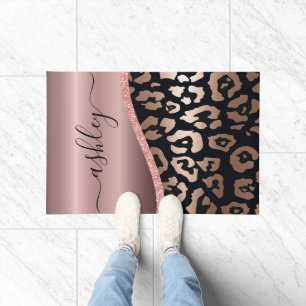 Paillasson Empreinte de léopard rose Gold Foil