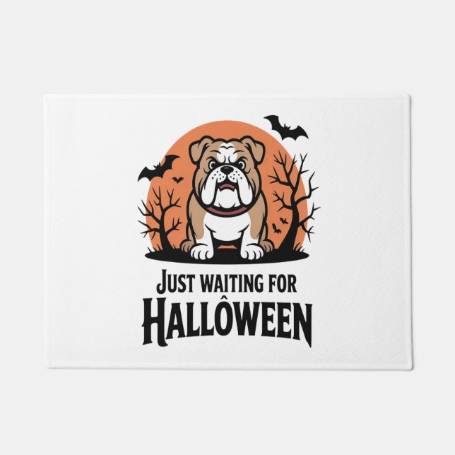 Paillasson En attente du chien d'Halloween (Devant)