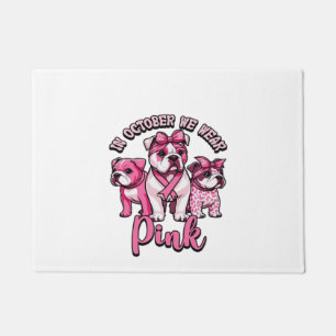 Paillasson En Octobre Nous Portons Du Rose � Halloween Chiens