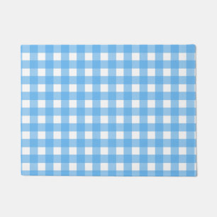 Paillasson En vichy bleu ciel