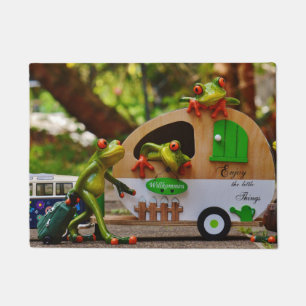 Paillasson Enchantée de grenouilles amusantes, bienvenue au c