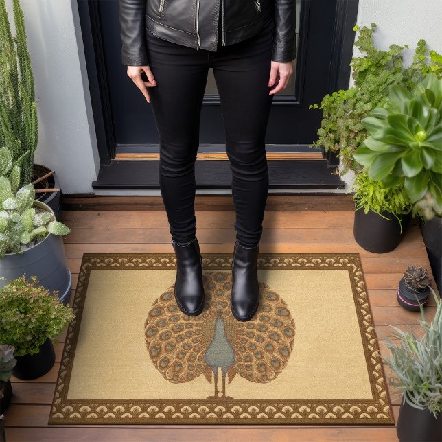 Paillasson Enchanter Peacock Art Déco Vintage Walter Crane (Créateur téléchargé)