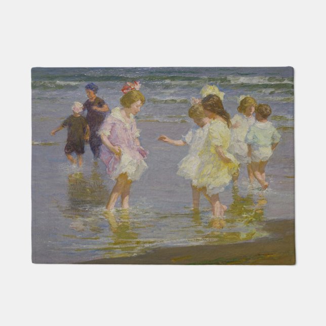 Paillasson Enfants marchant sur la plage (par E.H. Potthast) (Devant)
