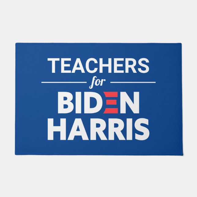 Paillasson Enseignants pour Biden Harris texte personnalisé b (Devant)