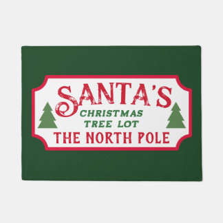 Paillasson Enseigne du stand de sapins de Noël du Père Noël