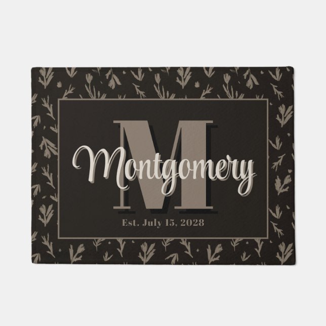 Paillasson Enseigne personnalisée avec nom de famille Cadeau  (Devant)