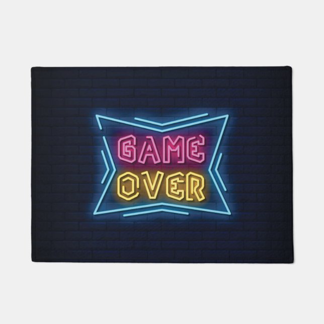 Paillasson Enseigne simulée néon GAME OVER Cool (Devant)