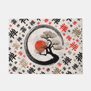 Paillasson Enso Cercle Bonsai Tree sur le motif des symboles