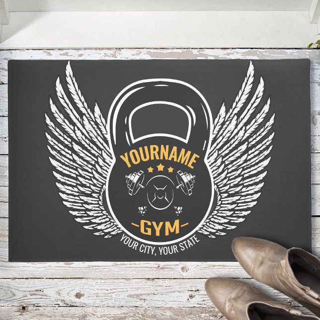 Paillasson Entraîneur de fitness GYM personnalisé Kettlebell (Créateur téléchargé)