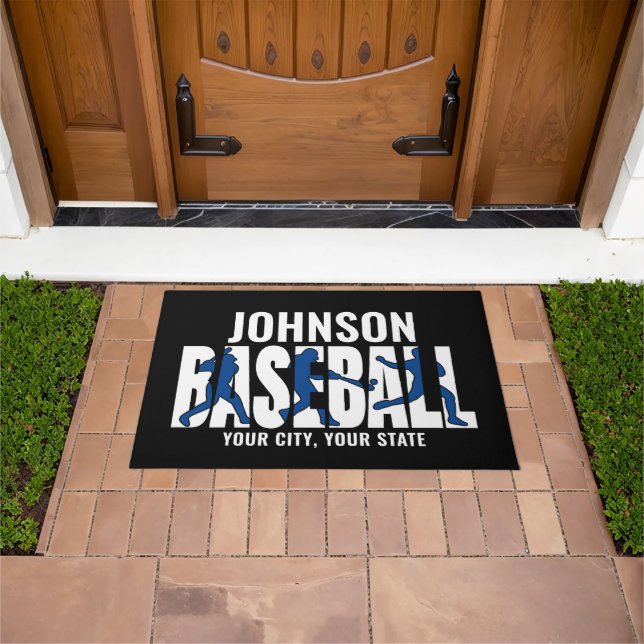 Paillasson Équipe de baseball AJOUTER NOM Champion Joueur de  (De plein air)