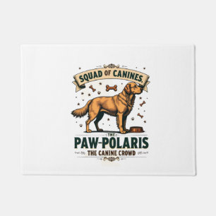 Paillasson Équipe de canidés Graphisme vintage avec pun chien