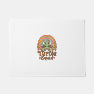 Paillasson Équipe de tortues mignonnes dessin vectoriel flora
