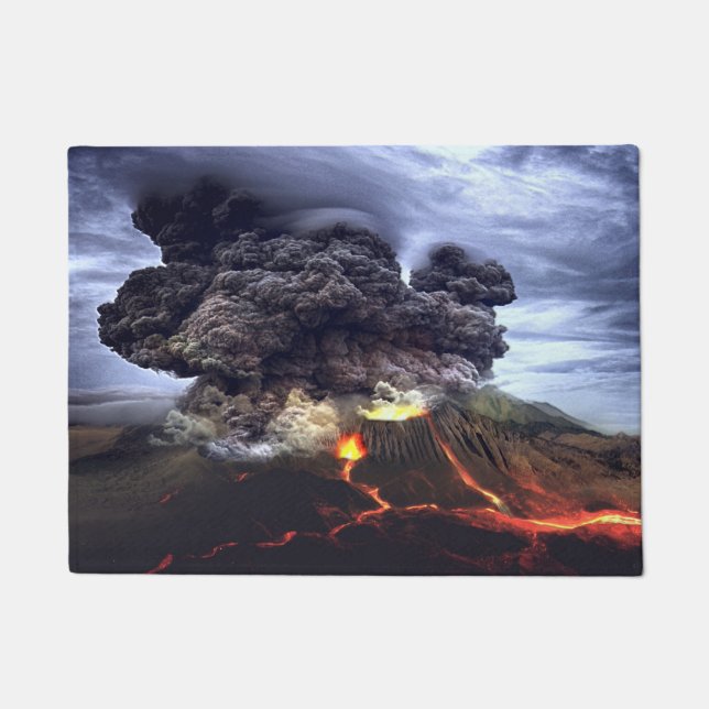 Paillasson Éruption du volcan sur la montagne (Devant)