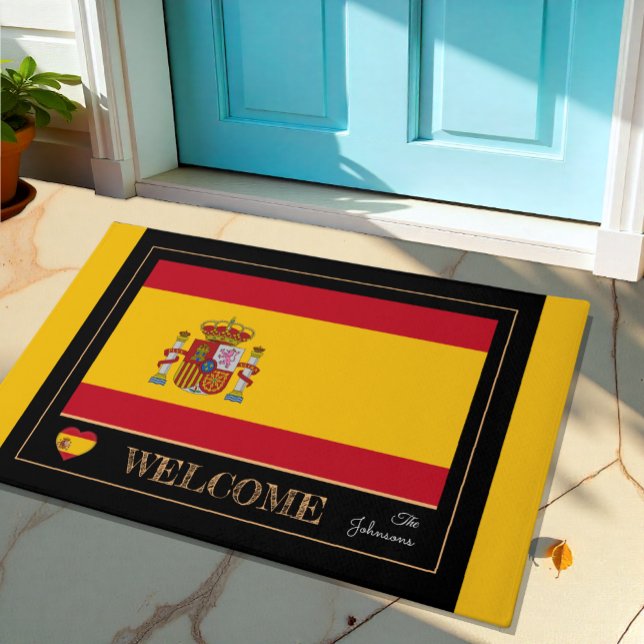 Paillasson Espagne & Espagne Drapeau maison mat / sports Bien (Créateur téléchargé)