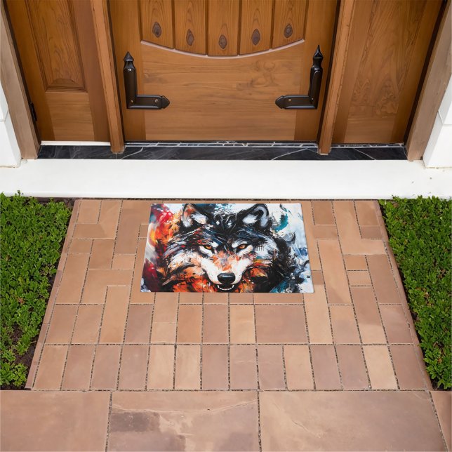 Paillasson Esprit de loup sauvage abstrait (De plein air)
