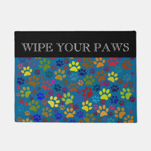 Paillasson Essuyez votre motif d'empreinte de patte de chat