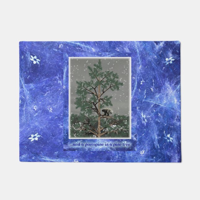 Paillasson Et Une Porcupine Dans Un Pin Tree (Devant)