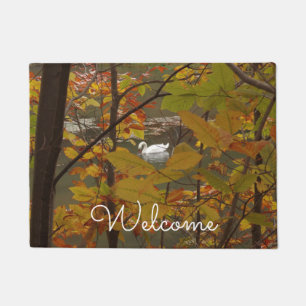 Paillasson Étang d'automne avec cygne