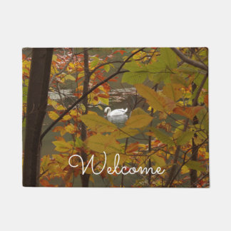 Paillasson Étang d'automne avec cygne