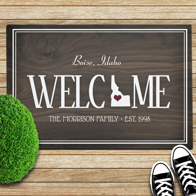 Paillasson État de l'Idaho - céréales de bois personnalisées (Créateur téléchargé)