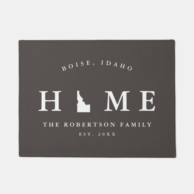Paillasson État gris et blanc de l'Idaho Carte Mat, mat de po (Devant)