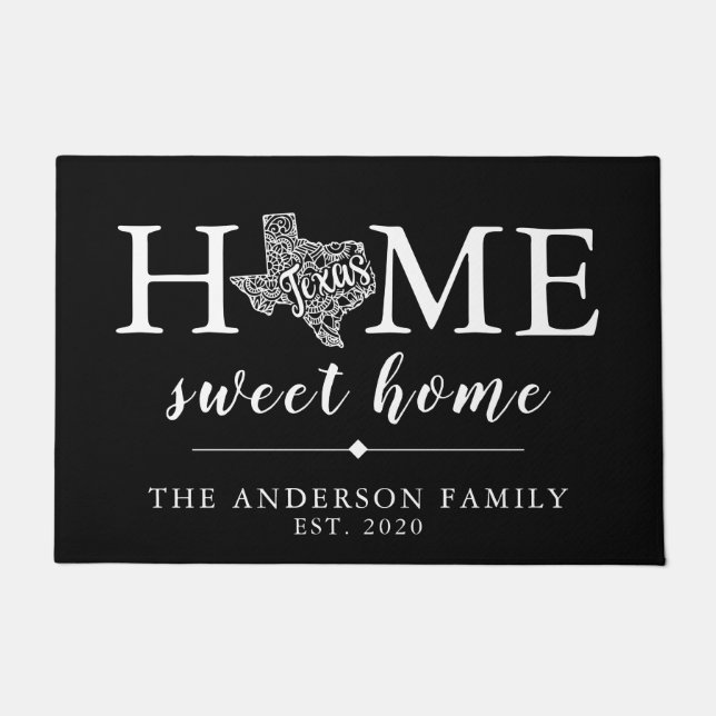 Paillasson Etat personnalisé des TEXAS couleur modifiables (Devant)