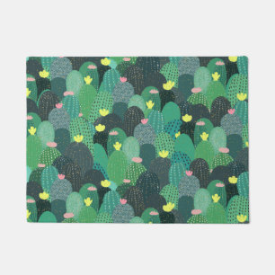 Paillasson Été Vert Turquoise Cactus Gold points Design migno