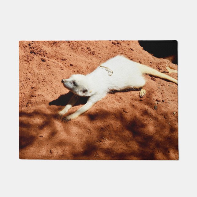 Paillasson Étirement Meerkat blanc, mat de porte (Devant)