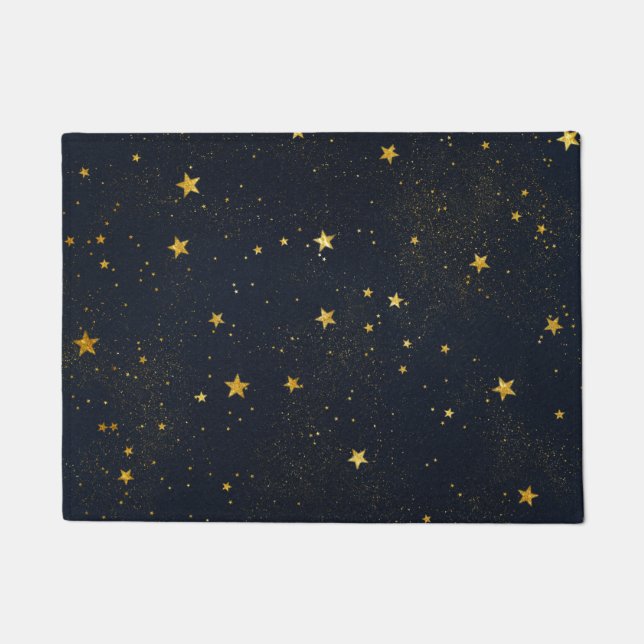 Paillasson Étoiles D'Or Dans Le Ciel Nocturne (Devant)