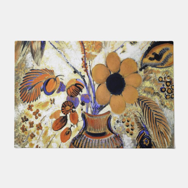 Paillasson Etruscan vase with Flowers, Redon (Devant)