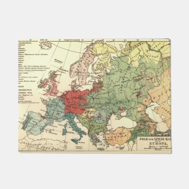 Paillasson Europe Carte Pays Antique Mondiale (Devant)
