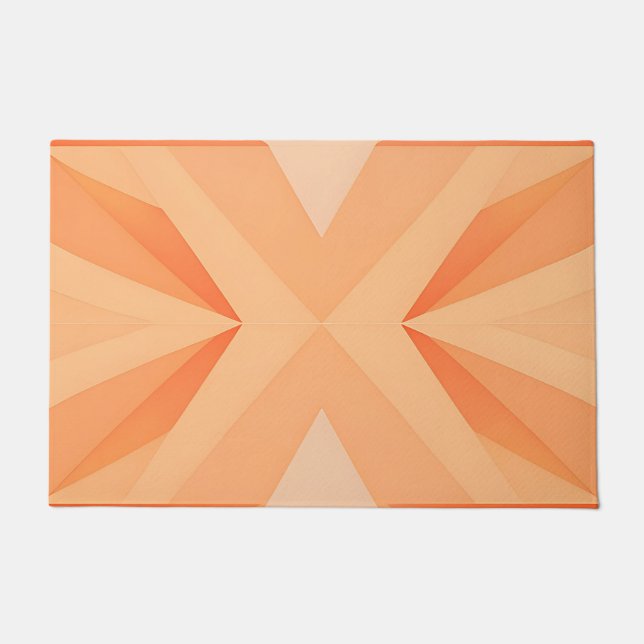 Paillasson Explosion Stellaire Géométrique Orange Chaud Abstr (Devant)