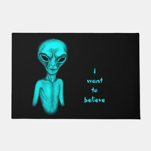 Paillasson Extraterrestre, je veux croire (Devant)