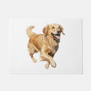 Paillasson Exubérant Golden Retriever Playtime - Chien dynami