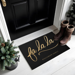 Paillasson Fa La La Gold Script Typographie Famille Personnal